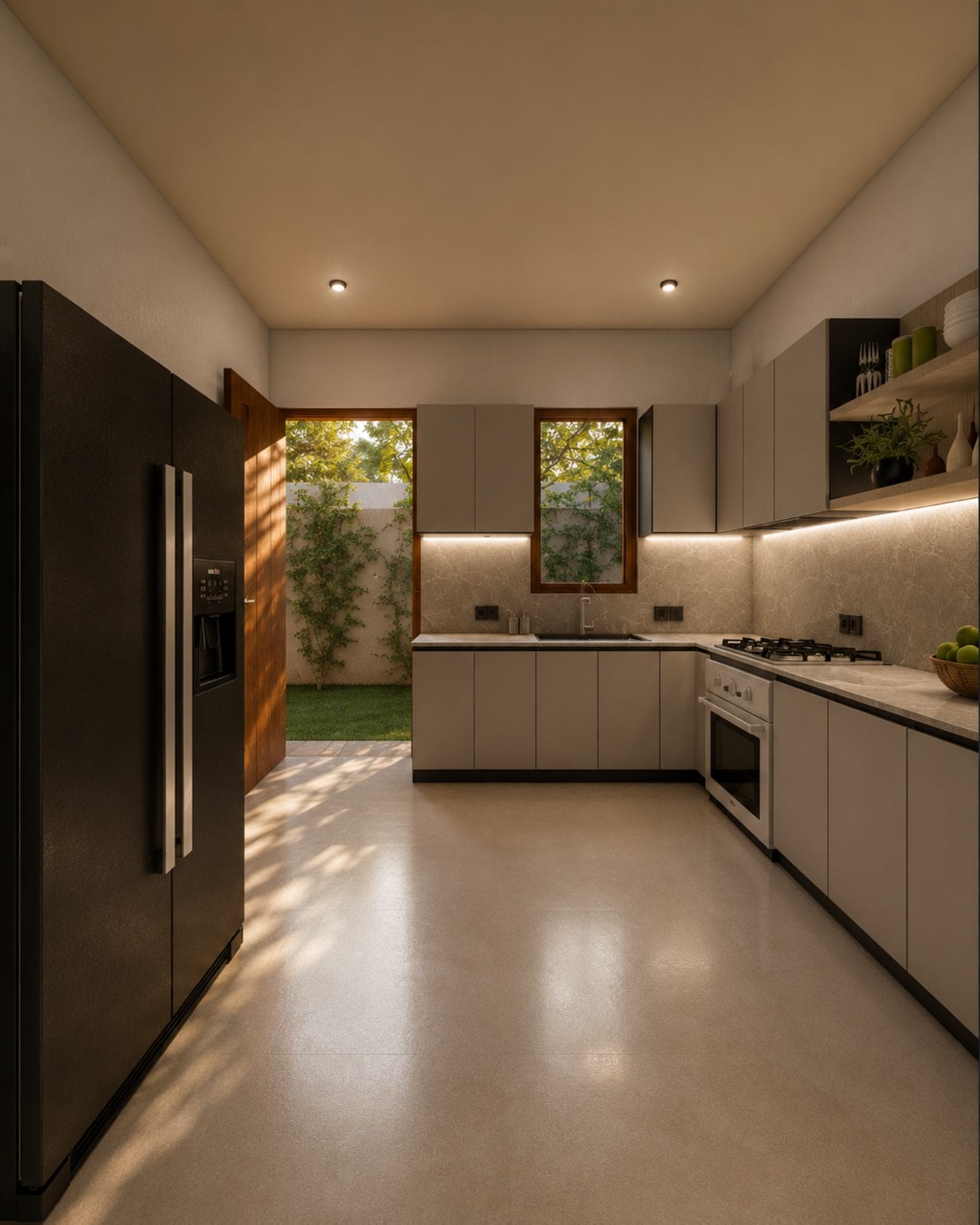 No. 10/10A, Upul Place, Sirimal Uyana — kitchen opening to the rear garden