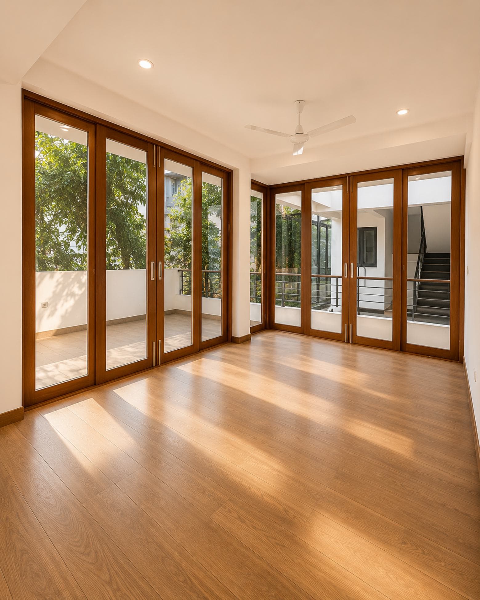 No. 45, Mallikarama Road, Ratmalana — upper-floor room glazed on two sides, balcony beyond