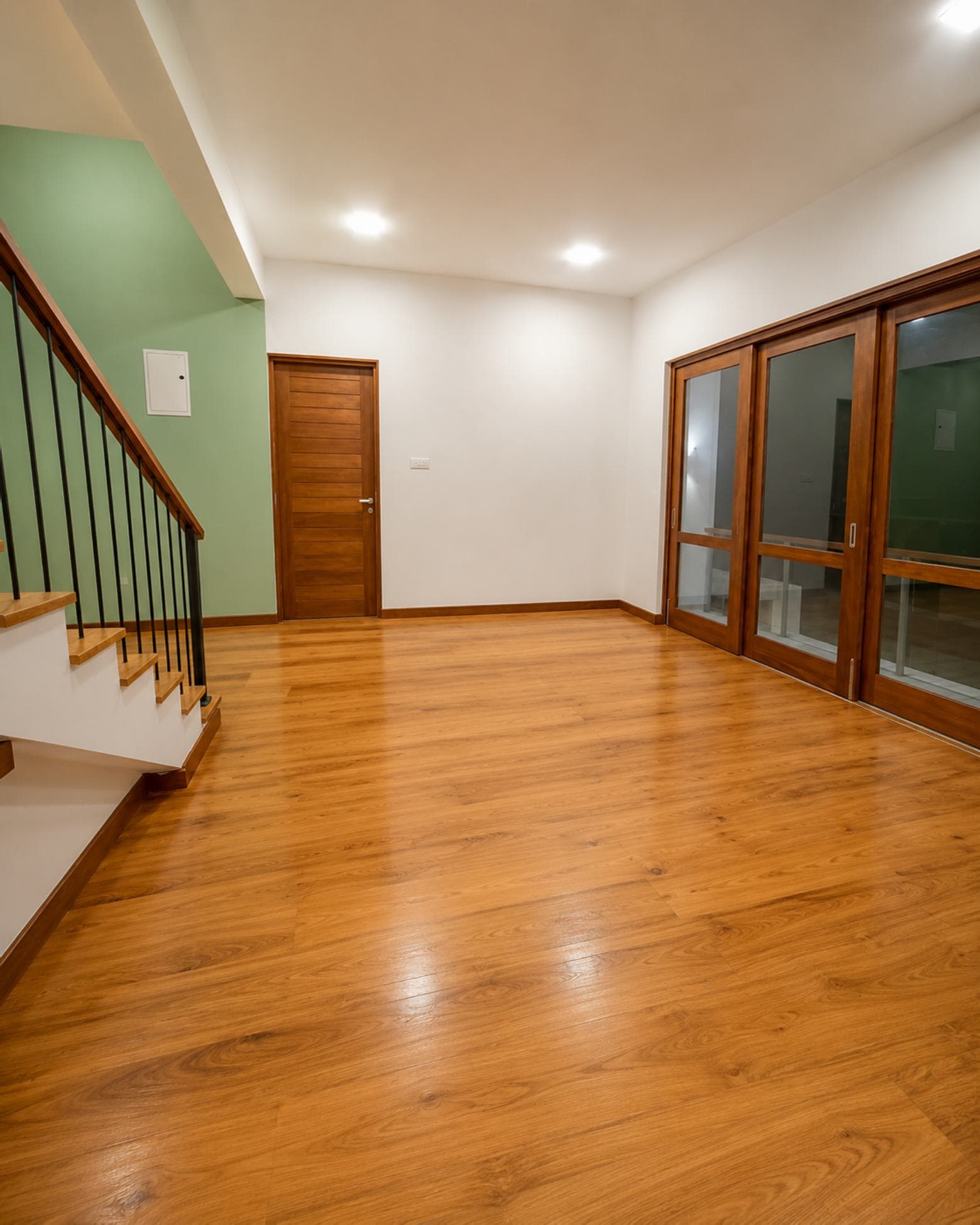 No. 47, Mallikarama Road, Ratmalana — upper-floor sitting area with glazed doors to the landing